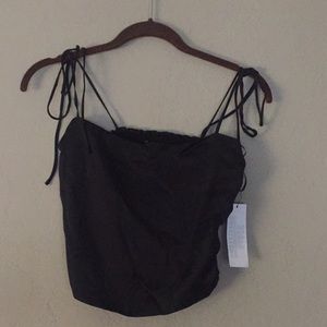 Urban Outfitters Black Satin Spaghetti Strap Top